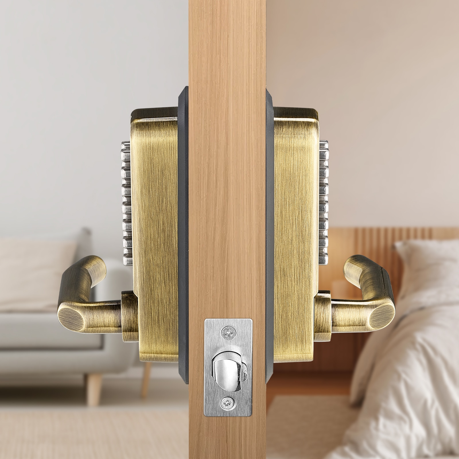 Mechanical Keyless Entry Door Lock For Outdoor Gate And Fence_voghion.com
